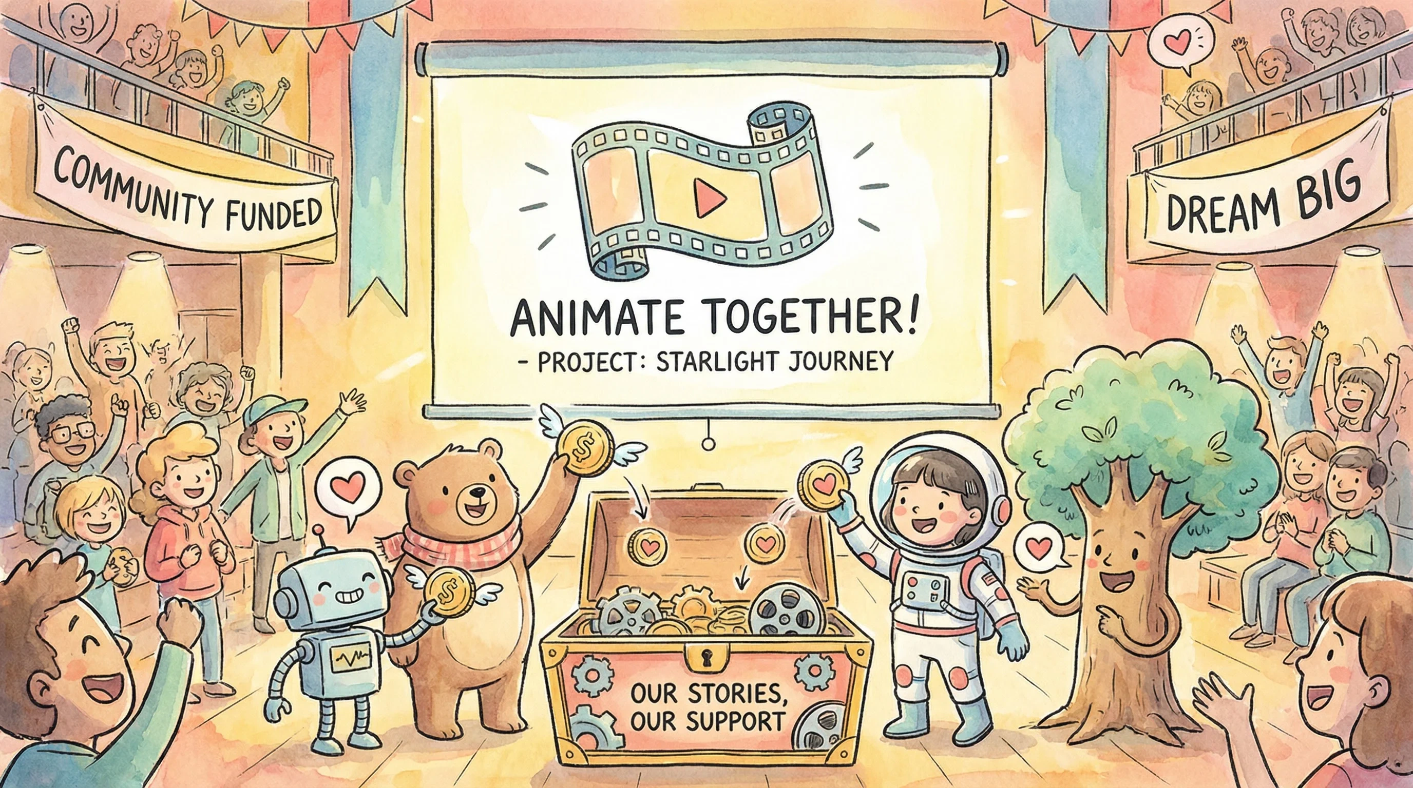 动画项目众筹社区支持插画 - 社区共创动画梦想